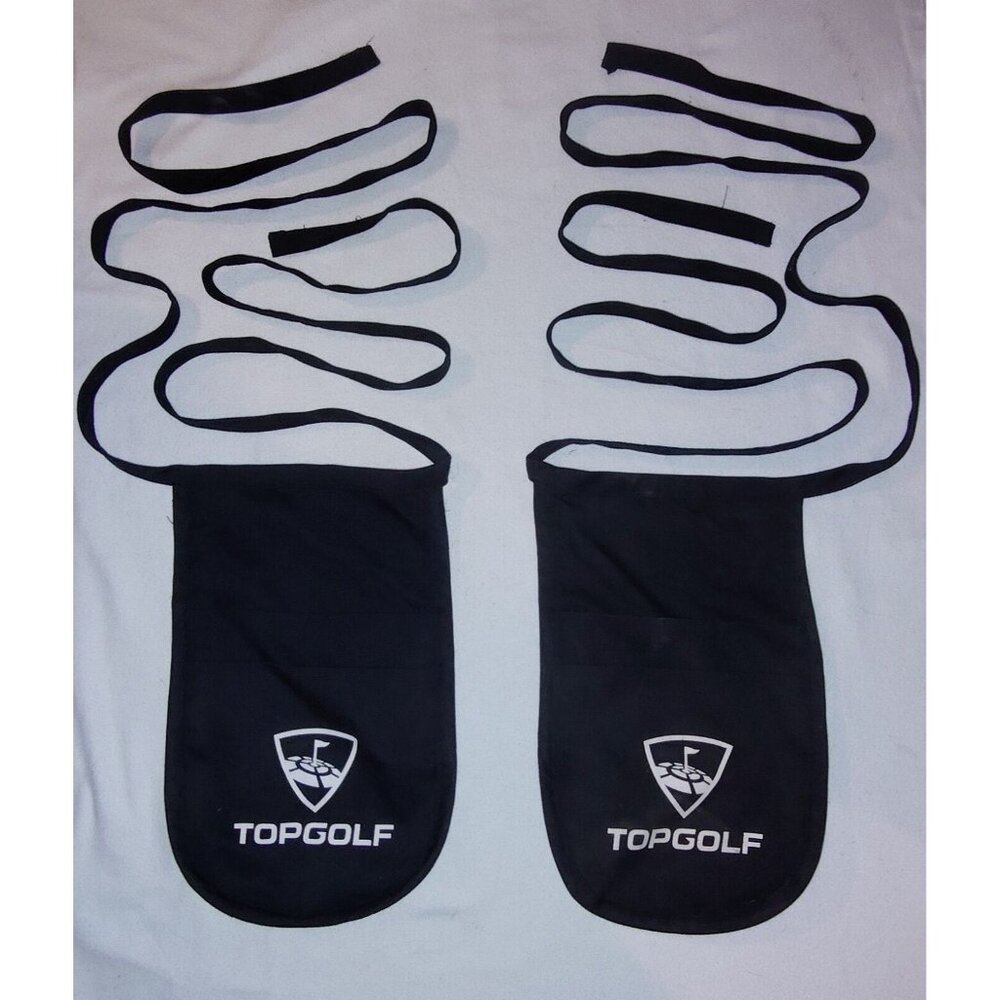 2 PCs Top Golf Black Uniform Server Waist Pouch Bag Waitress Waiter 2 Pocket